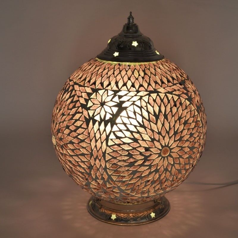Lila Mosaik Tischleuchte Orientalisch, Dalil Lila Mosaik Tischleuchte Orientalisch, Dalil