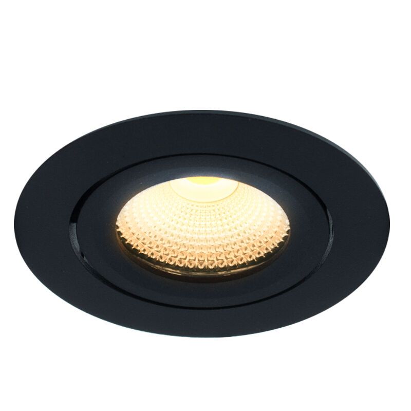 Schwarze Einbaustrahler Aluminium, Wimke, 5W, 3000K LED, IP44