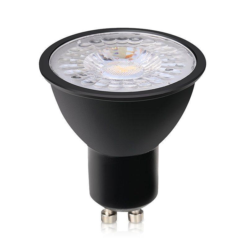 Dimmbare GU10 LED-Lampe Antonie, Schwarz, 7W, 4000K