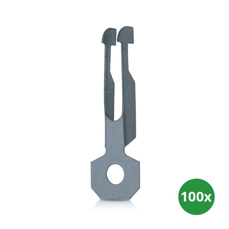 Spundwand-Federklemme mit Aufhängeöse zum Aufhängen von Lichtleitungen (100 Stück)