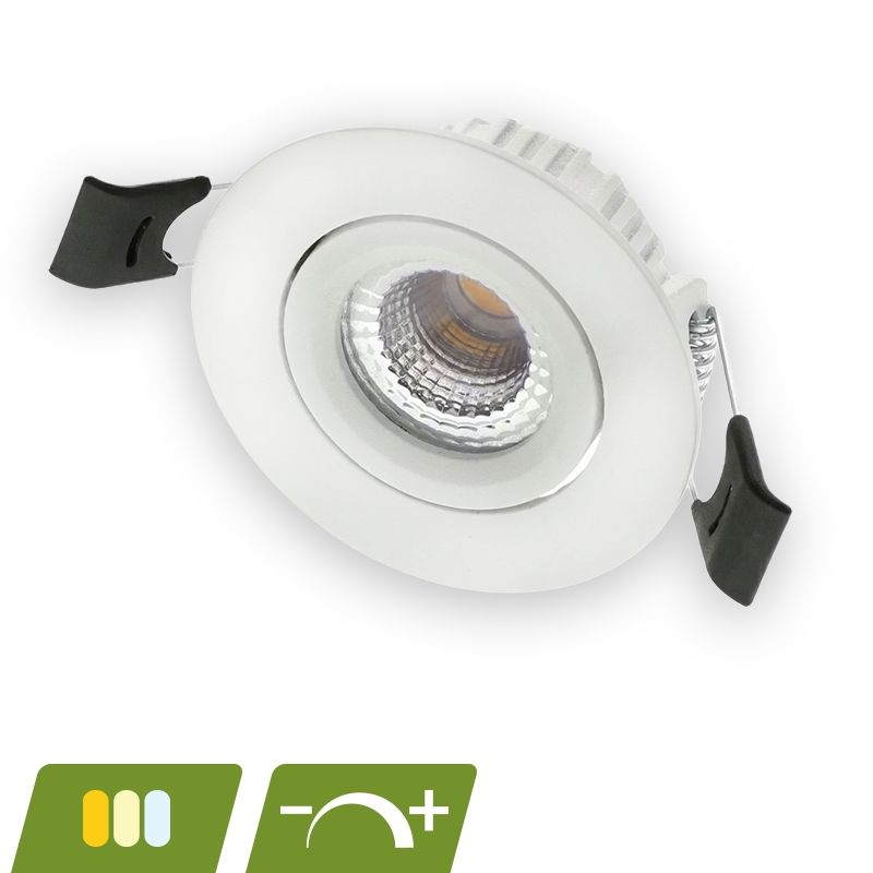 Weiße Downlight Aluminium, Phyllis, 5W, White Switch LED, IP65