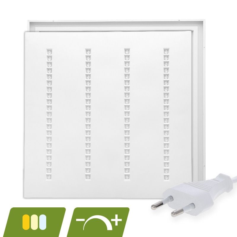 LED-Panel mit Lamellen 60x60 mm - 30 W - weißer Schalter - dimmbar - UGR <16 LED-Panel mit Lamellen 60x60 mm - 30 W - weißer Schalter - dimmbar - UGR <16