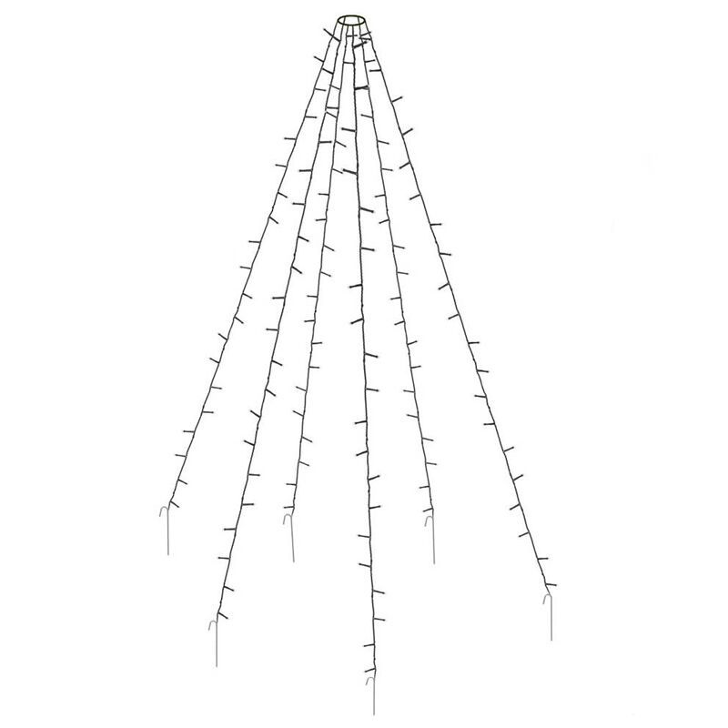 Fahnenmastbeleuchtung für außen, 192 LEDs, 6 Stränge von 2 m, ohne Mast Fahnenmastbeleuchtung für außen, 192 LEDs, 6 Stränge von 2 m, ohne Mast