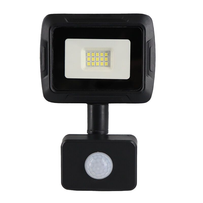 Schwarze Scheinwerfer mit Sensor Aluminium, Miro, 10W, 6000K LED, IP65 Schwarze Scheinwerfer mit Sensor Aluminium, Miro, 10W, 6000K LED, IP65