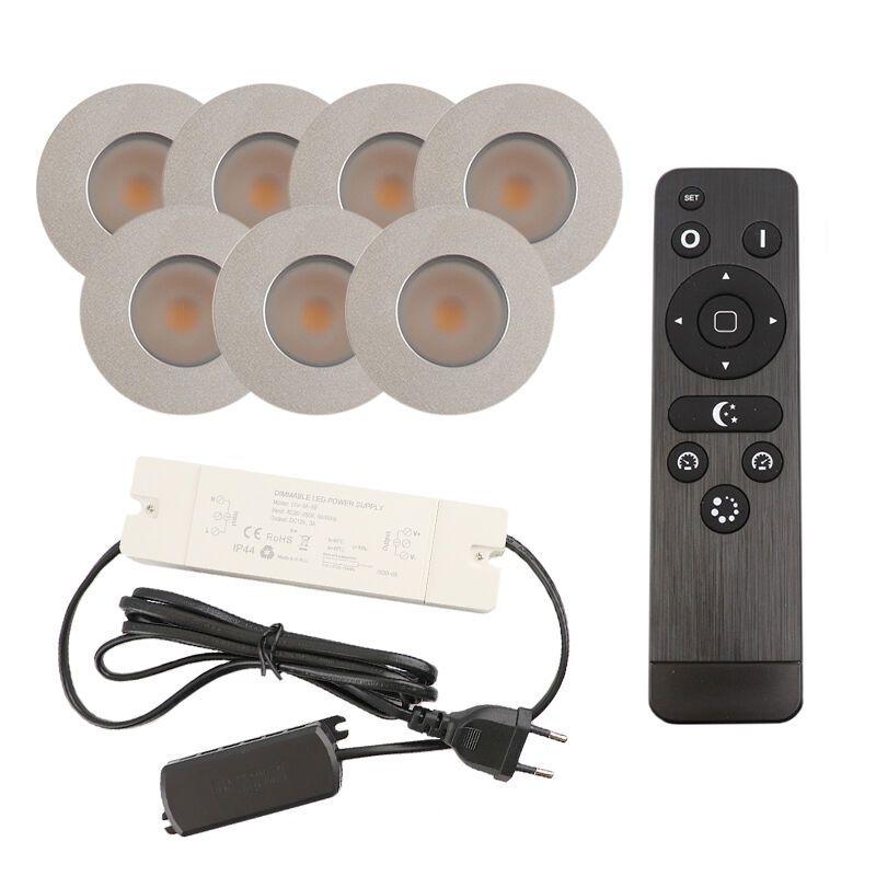 7 chrom Einbaustrahler Terrassenüberdachung Dico, IP65, inkl. Anschlussset und Fernbedienung 7 chrom Einbaustrahler Terrassenüberdachung Dico, IP65, inkl. Anschlussset und Fernbedienung