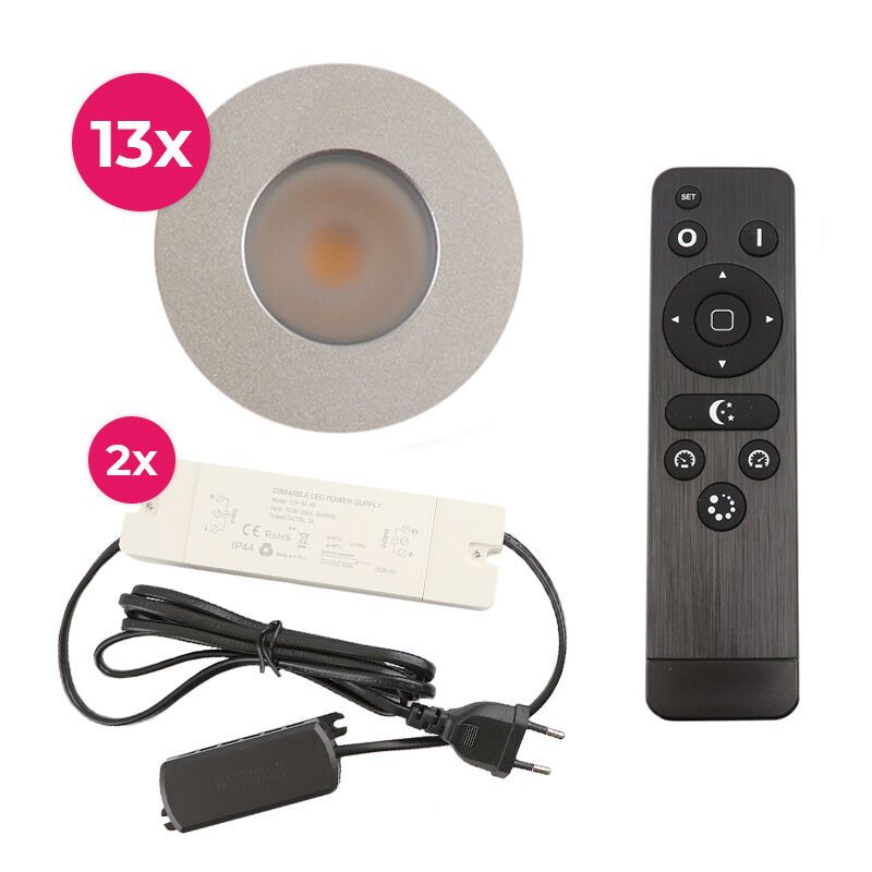 13 chrom Einbaustrahler Terrassenüberdachung Dico, IP65, inkl. Anschlussset und Fernbedienung 13 chrom Einbaustrahler Terrassenüberdachung Dico, IP65, inkl. Anschlussset und Fernbedienung