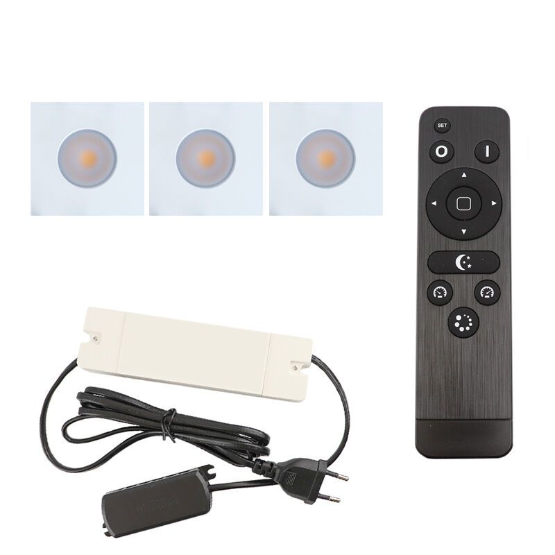 3 eckige weiße Einbaustrahler Terrassenüberdachung Dico, IP65, inkl. Anschlussset und Fernbedienung 3 eckige weiße Einbaustrahler Terrassenüberdachung Dico, IP65, inkl. Anschlussset und Fernbedienung