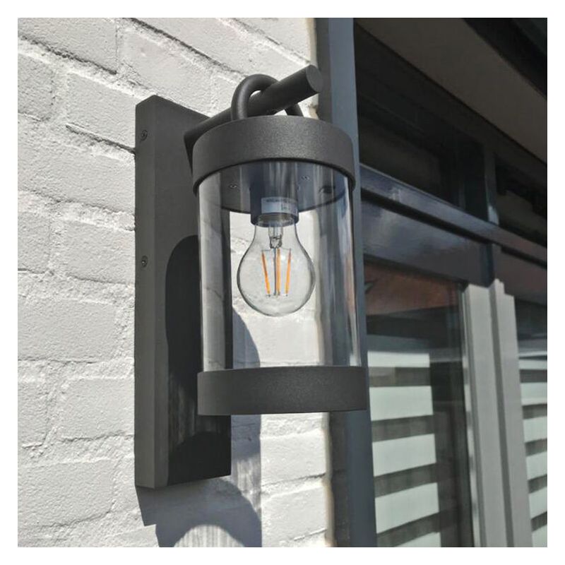 Anthrazit Außen Wandleuchte mit Dämmerungsmelder Landhaus, Sambesi, IP44 Anthrazit Außen Wandleuchte mit Dämmerungsmelder Landhaus, Sambesi, IP44