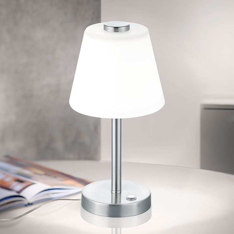 Nickel Tischleuchte Modern, Liv, 4W, 3000K LED, mit Schalter