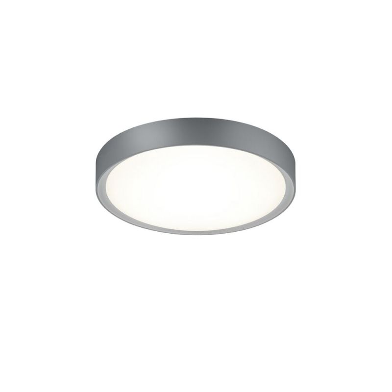 Silberne Badezimmer Deckenleuchte Kunststoff, Evelina, 18W, 3000K LED, IP44