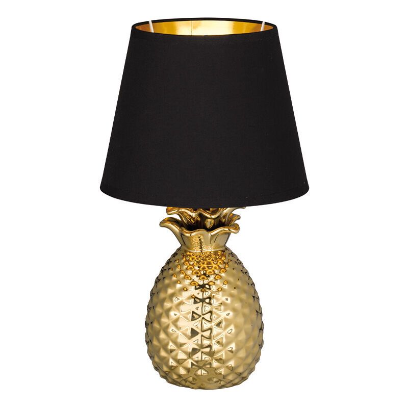 Keramik Tischleuchte Gold, Monsted, mit Schalter Keramik Tischleuchte Gold, Monsted, mit Schalter