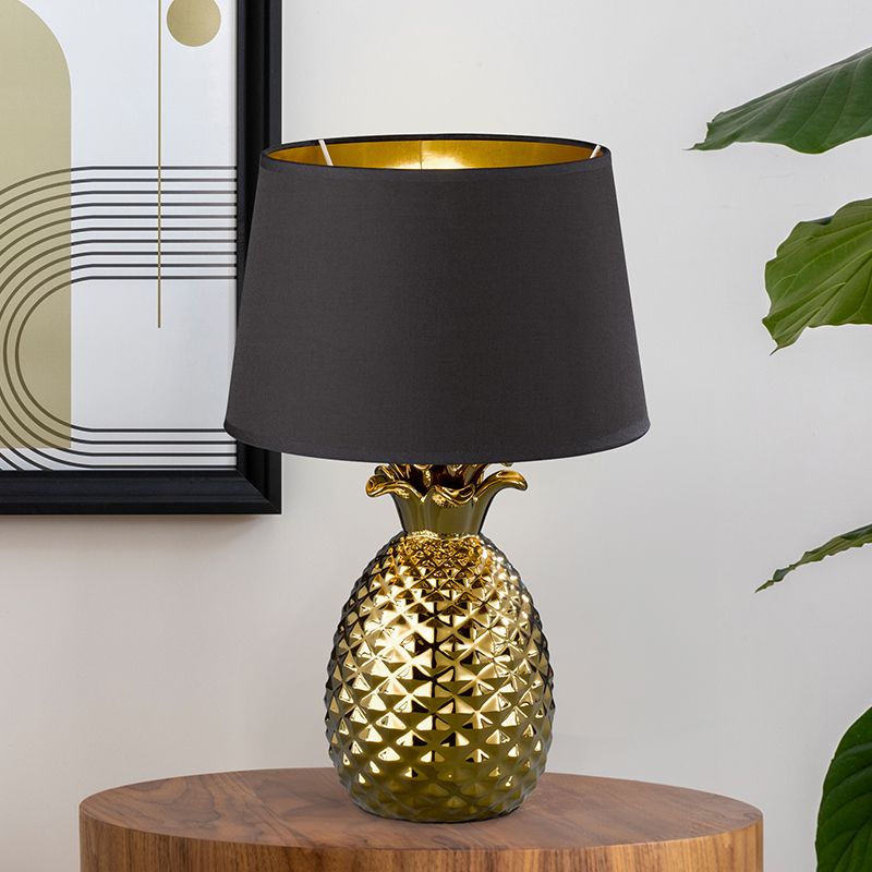 Keramik Tischleuchte Gold, Monsted, mit Schalter Keramik Tischleuchte Gold, Monsted, mit Schalter