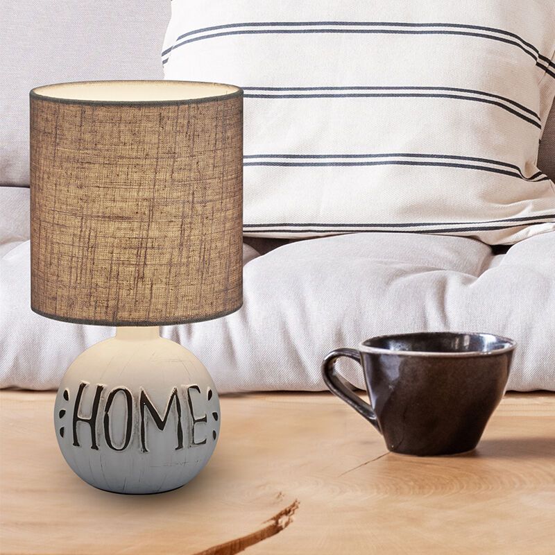 Keramik Tischleuchte Weiß, Mosh, mit Schalter