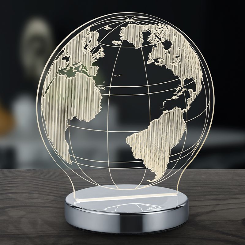 Chrom Tischleuchte Design, Berfin, 7W, warm- bis kaltweiß einstellbare LED, mit Schalter