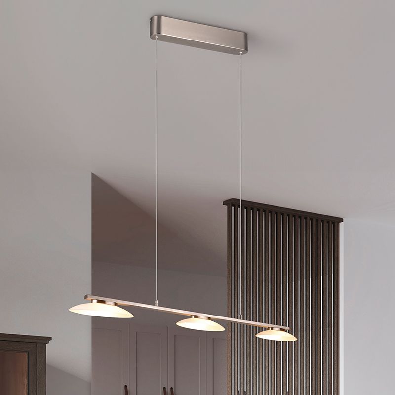 Nickel Pendelleuchte Esszimmer Design, Fenno, 9W, 3000K LED, 3-stufig dimmbar Nickel Pendelleuchte Esszimmer Design, Fenno, 9W, 3000K LED, 3-stufig dimmbar