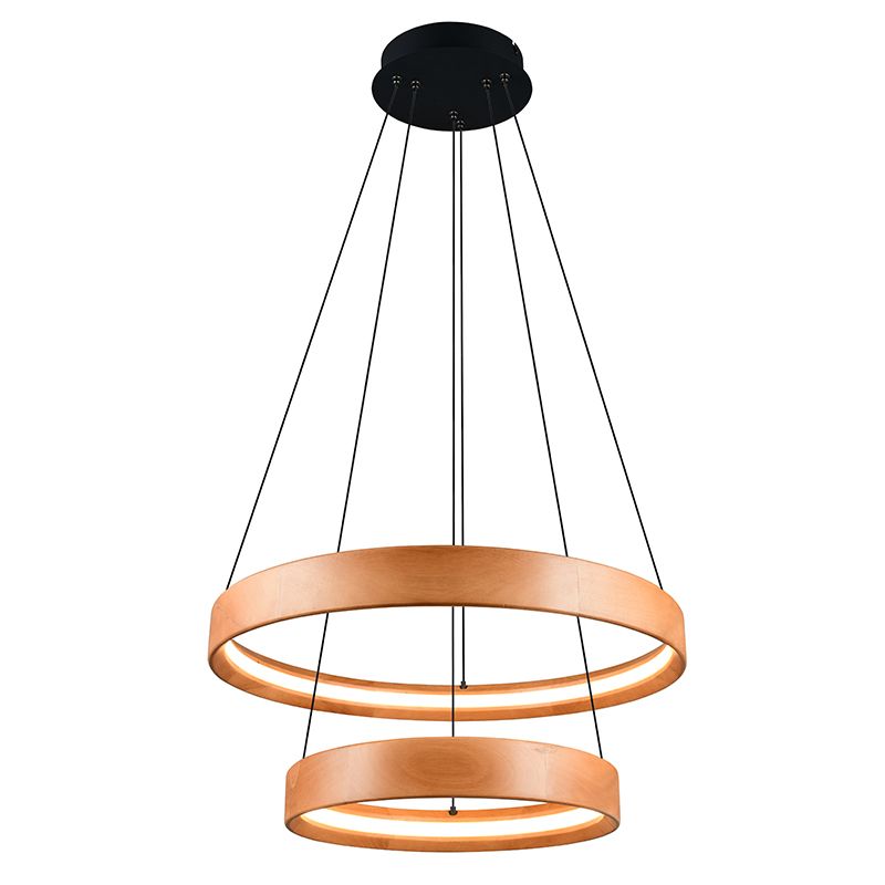 Holz Pendelleuchte Modern, Nassima, 37W, 3000K LED, 3-stufig dimmbar