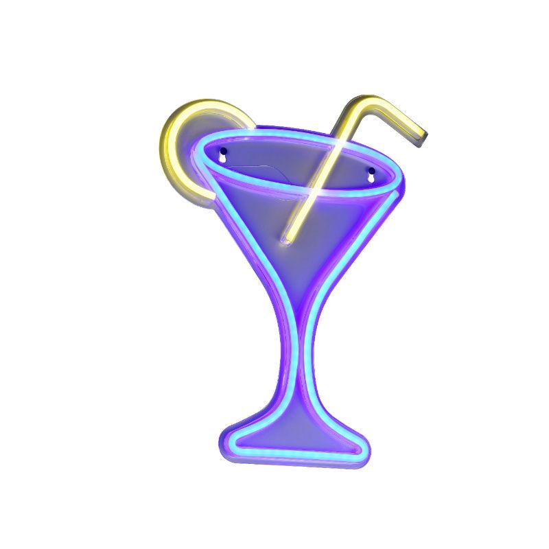 Transparente Wandleuchte Kunststoff, Cheers, 5W, blau LED, mit Schalter