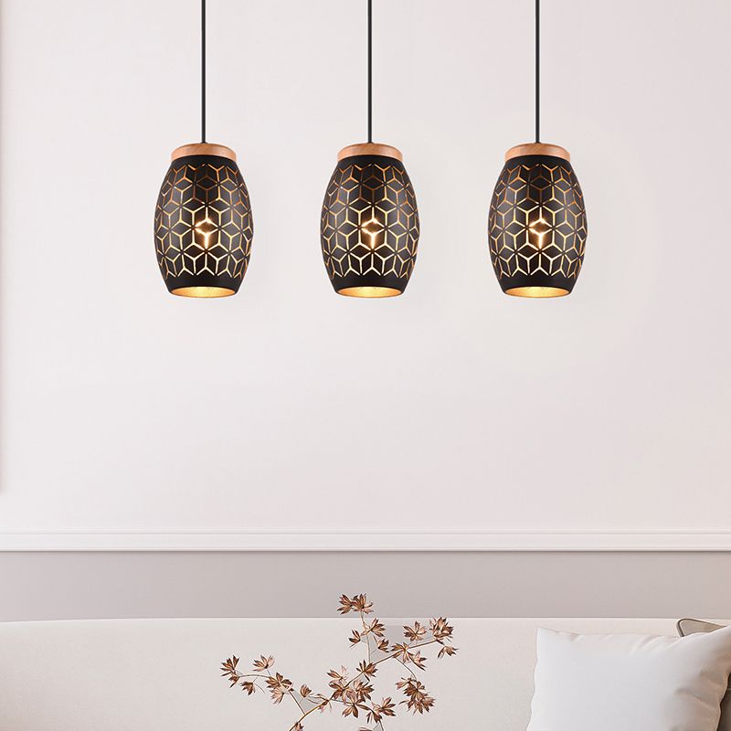 Schwarze Pendelleuchte Modern, Delana