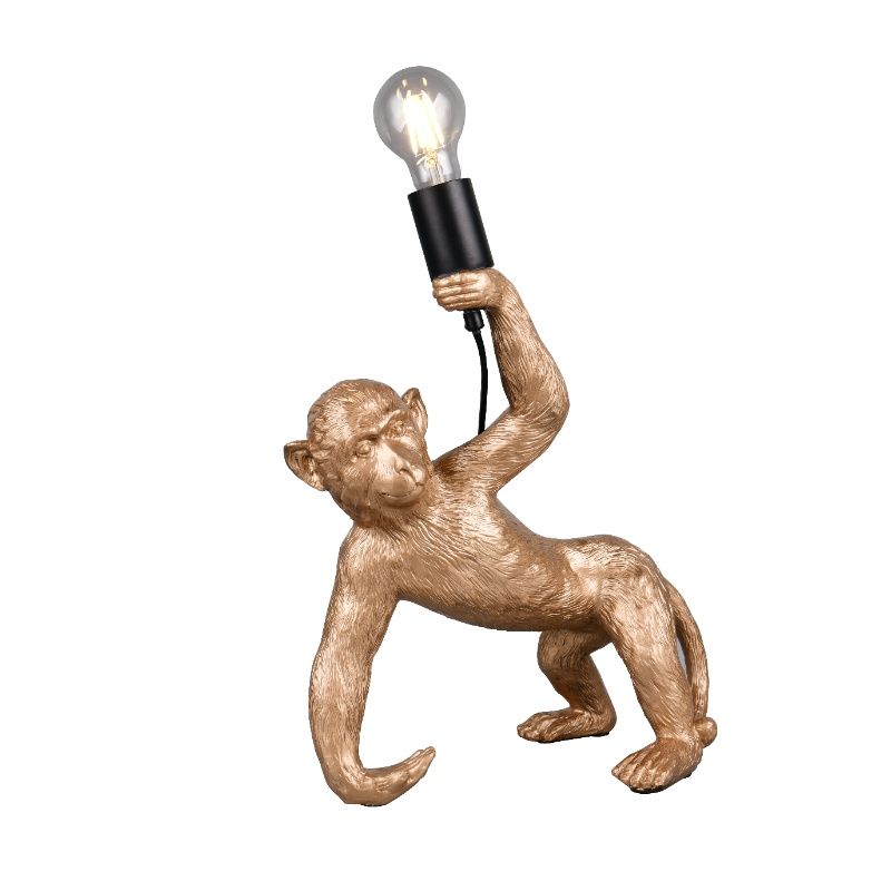 Goldene Tischleuchte Kunststoff, Macaca