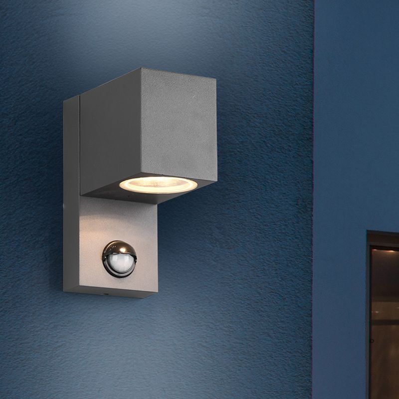 Anthrazit Außen Wandleuchte mit Bewegungsmelder Modern, Laurien, IP44