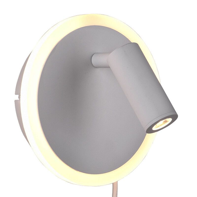 Weiße Wandleuchte Modern, Sirias, 5W, 3000K LED, mit Schalter