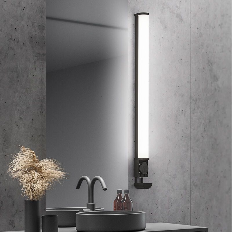 Schwarze Wandleuchte Badezimmer Modern, Bernou, 21W, 3000K LED, IP44 Schwarze Wandleuchte Badezimmer Modern, Bernou, 21W, 3000K LED, IP44
