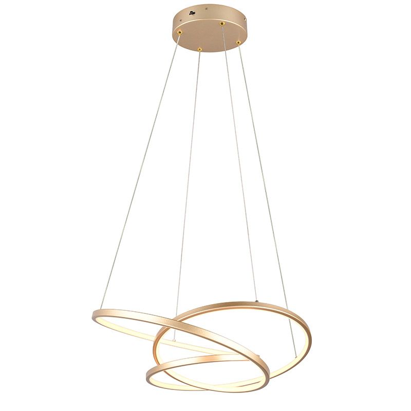 Goldene Pendelleuchte Esszimmer Design, Teodore, 34W, White Switch LED, 3-stufig dimmbar