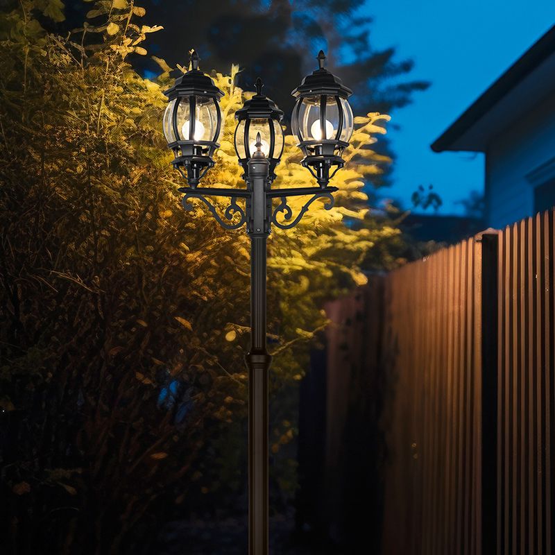 Schwarze Mastleuchte Antik, Evander, IP23 Schwarze Mastleuchte Antik, Evander, IP23