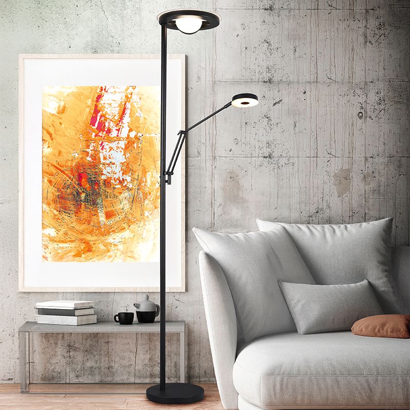 Schwarze Leselampe Stehlampe Modern, Yazid, 32W, in Lichtfarbe einstellbare LED, mit Touch-Dimmer Schwarze Leselampe Stehlampe Modern, Yazid, 32W, in Lichtfarbe einstellbare LED, mit Touch-Dimmer