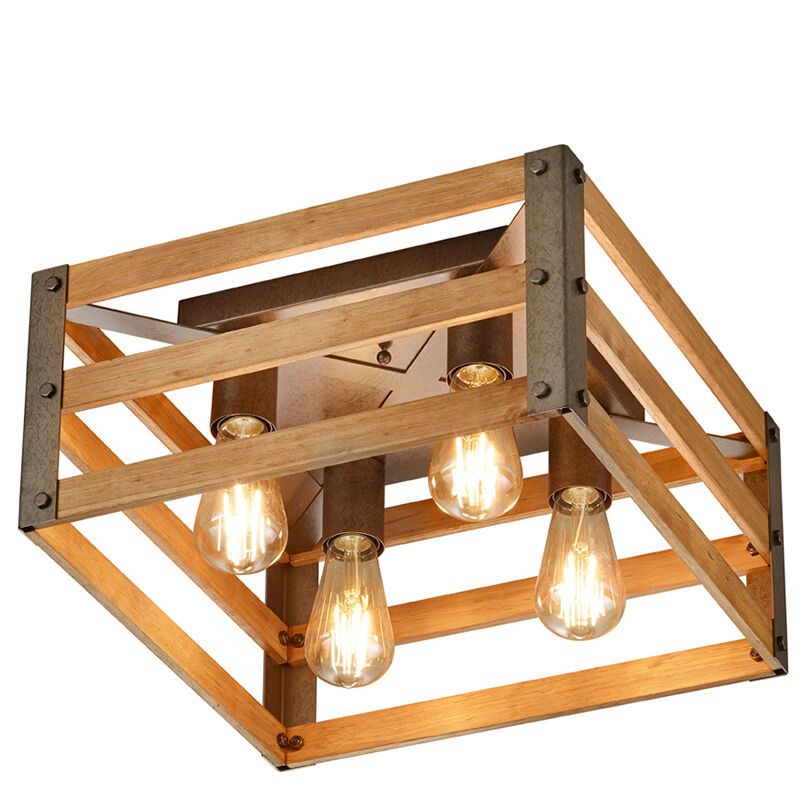 Holz Deckenlampe Braun, Ekon Holz Deckenlampe Braun, Ekon