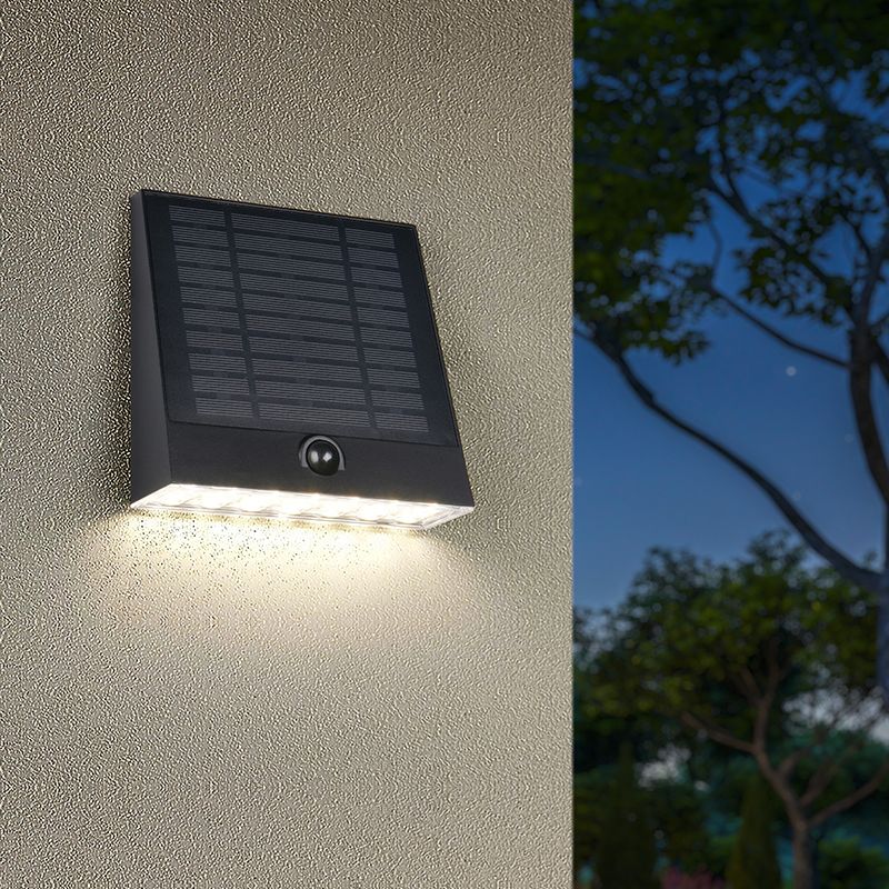 Schwarze Solar Außen Wandleuchte Modern, Pontus, 6W, 4000K LED, IP44