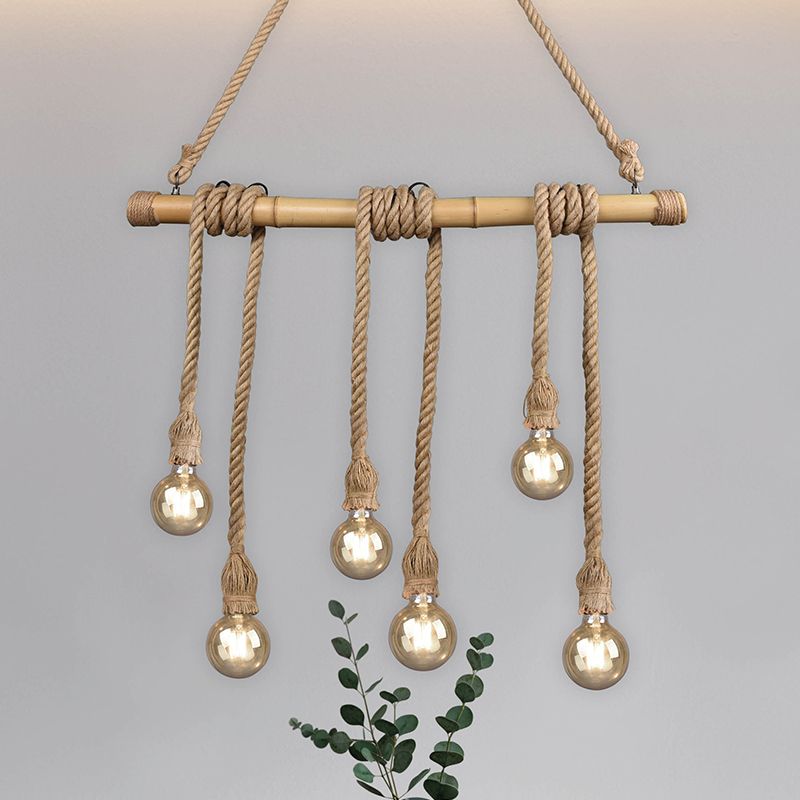 Holz Pendelleuchte Esszimmer Braun, Joaquin