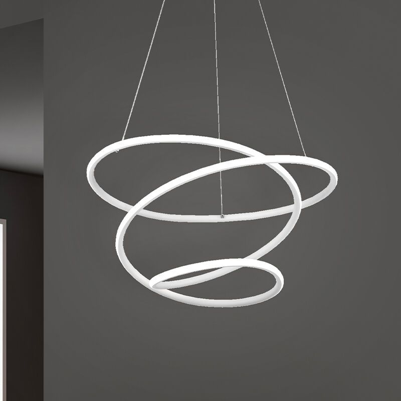 Weiße Pendelleuchte Esszimmer Design, Marell, 36W, 4000K LED, 3-stufig dimmbar Weiße Pendelleuchte Esszimmer Design, Marell, 36W, 4000K LED, 3-stufig dimmbar