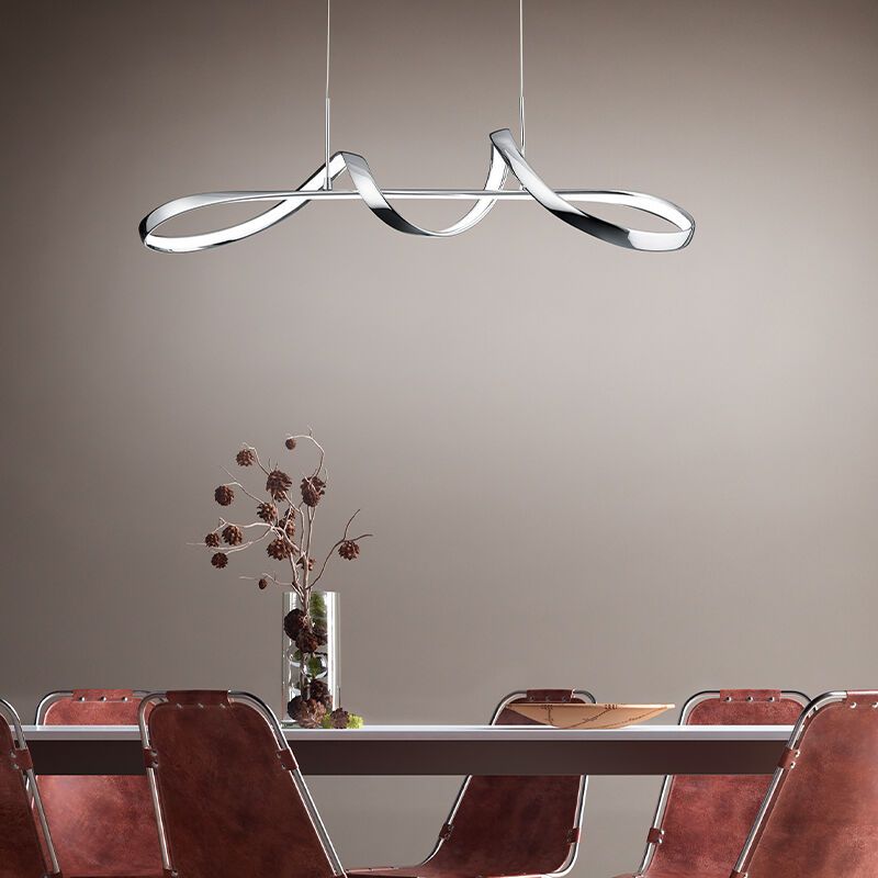 Chrom Pendelleuchte Design, Renso, 37W, 4000K LED, 3-stufig dimmbar Chrom Pendelleuchte Design, Renso, 37W, 4000K LED, 3-stufig dimmbar