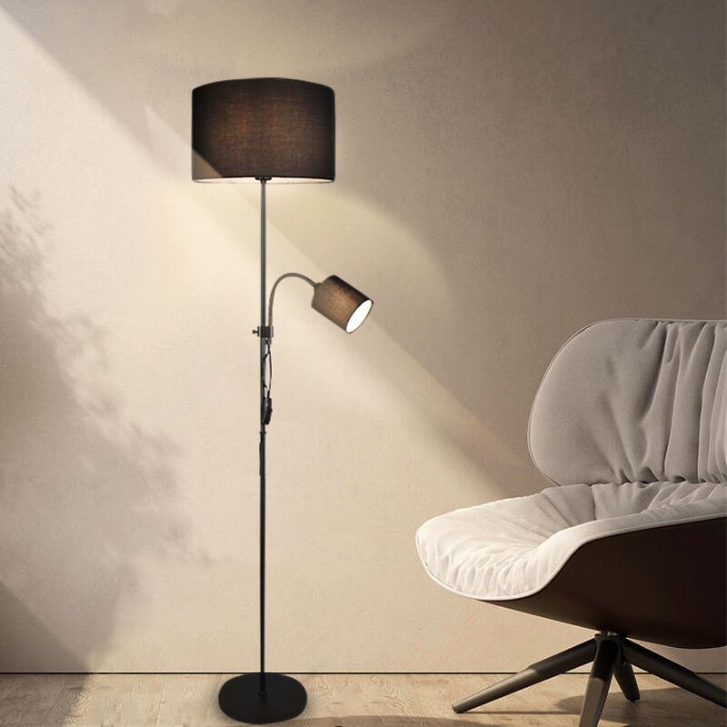 Schwarze Leselampe Stehlampe Modern, Edina, mit Schalter
