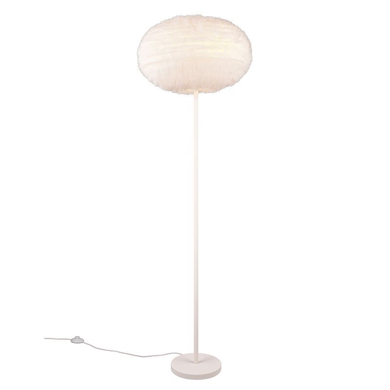 Beige Stehlampe Stoff, Vijay, mit Schalter