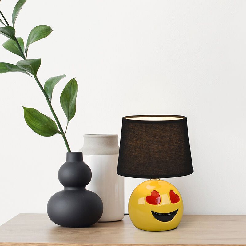 Schwarze Kinderzimmer Tischleuchte Modern, Smiley, mit Schalter Schwarze Kinderzimmer Tischleuchte Modern, Smiley, mit Schalter