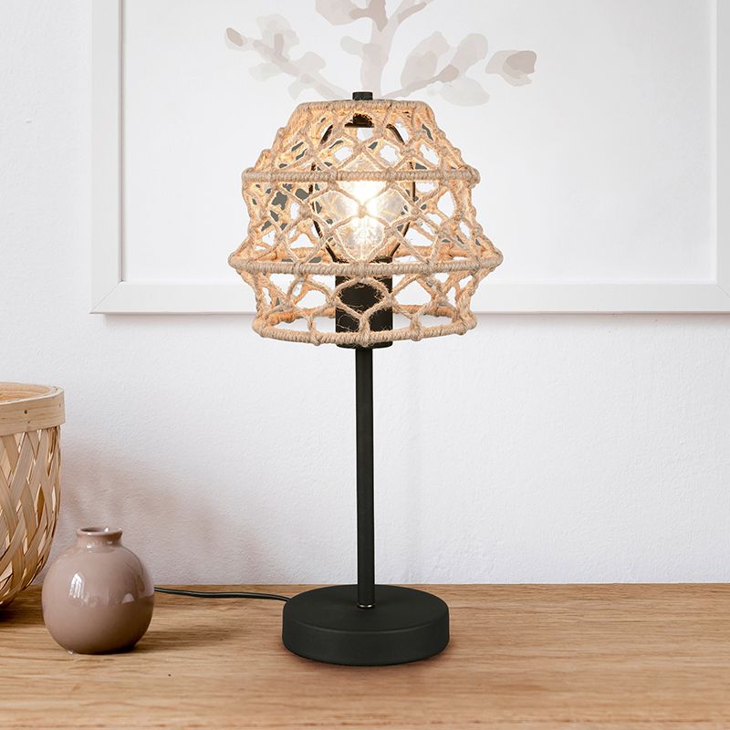 Braune Tischleuchte Landhaus, Liduina, mit Schalter Braune Tischleuchte Landhaus, Liduina, mit Schalter