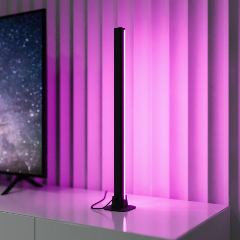 Schwarze Tischleuchte Modern, Wissal, 5W, RGB LED, mit Fernbedienung