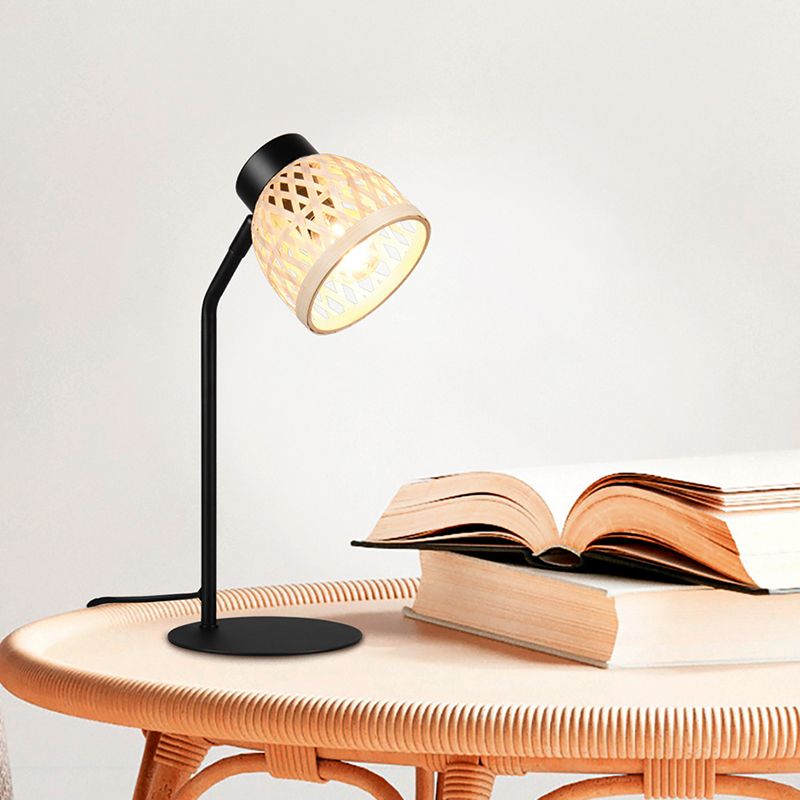 Rattan Tischleuchte Braun, Laut, mit Schalter