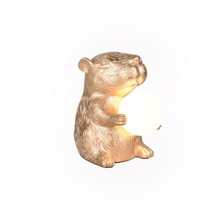 Goldene Tischleuchte Modern, Reduan, mit Schalter