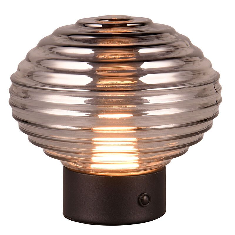 Schwarze aufladbare Tischlampe Retro, Walid, 2W, 3000K LED, mit Touch-Dimmer