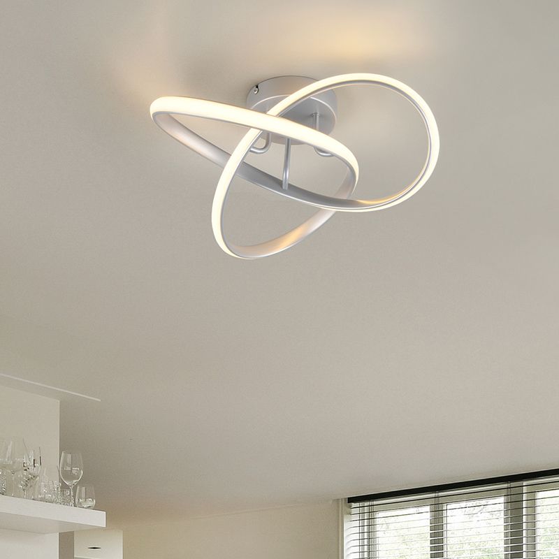 Silberne Deckenleuchte Design, Suat, 15W, 3000K LED Silberne Deckenleuchte Design, Suat, 15W, 3000K LED
