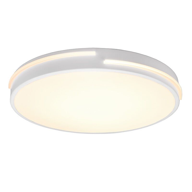 Weiße Deckenlampe Modern, Fadi, 24W, warm- bis kaltweiß einstellbare LED, mit Fernbedienung