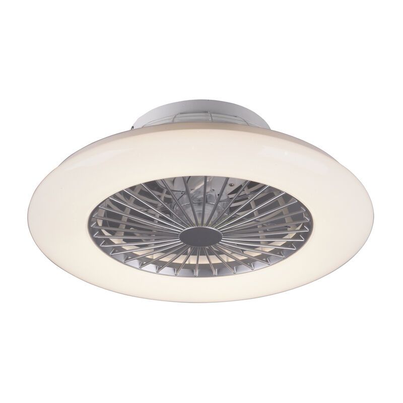 Graue Deckenventilator Modern, Damyan, 30W, warm- bis kaltweiß einstellbare LED, mit Fernbedienung