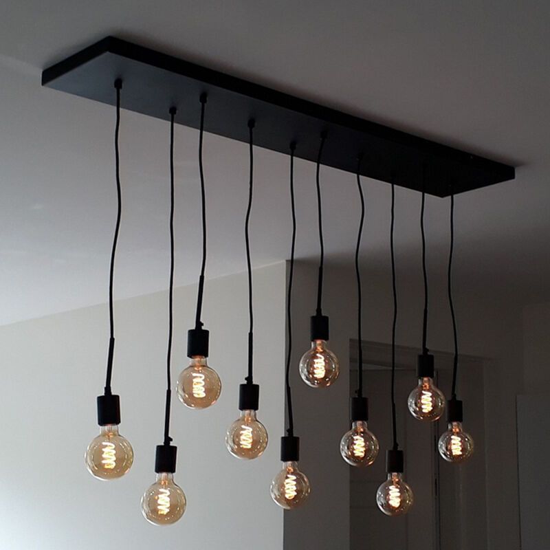 Industrielle Pendelleuchte Schwarz, Bolb Industrielle Pendelleuchte Schwarz, Bolb