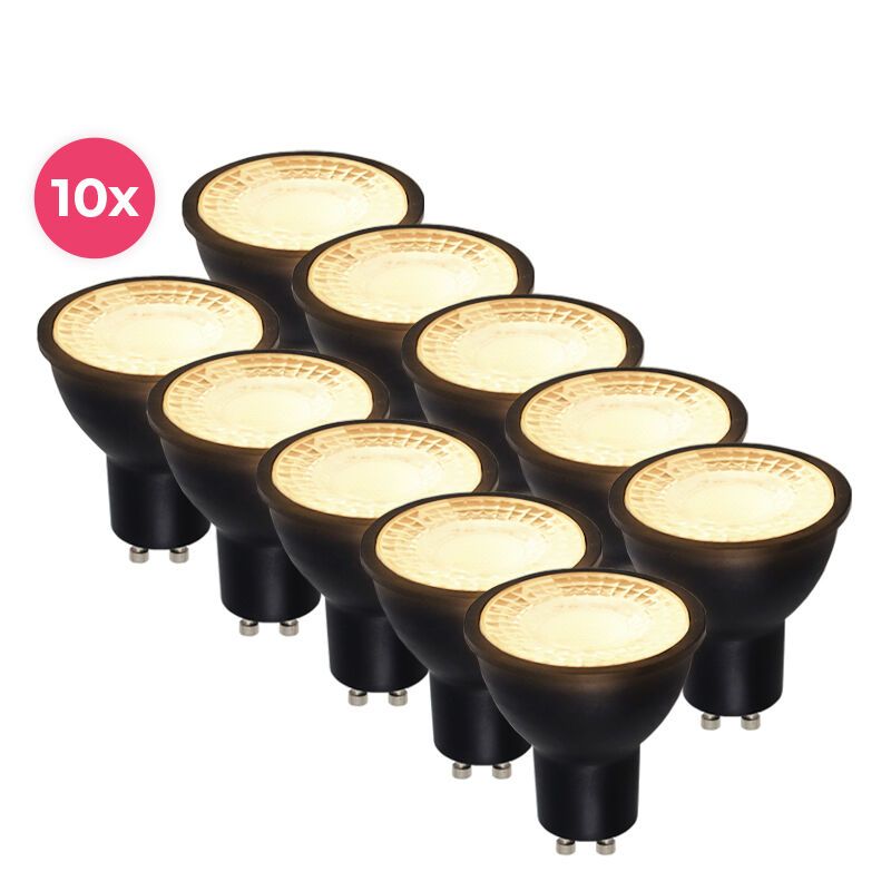 10er Pack Schwarze GU10 LED Spot Antonie, 3 Watt, 2700K (Warmweiß) 10er Pack Schwarze GU10 LED Spot Antonie, 3 Watt, 2700K (Warmweiß)