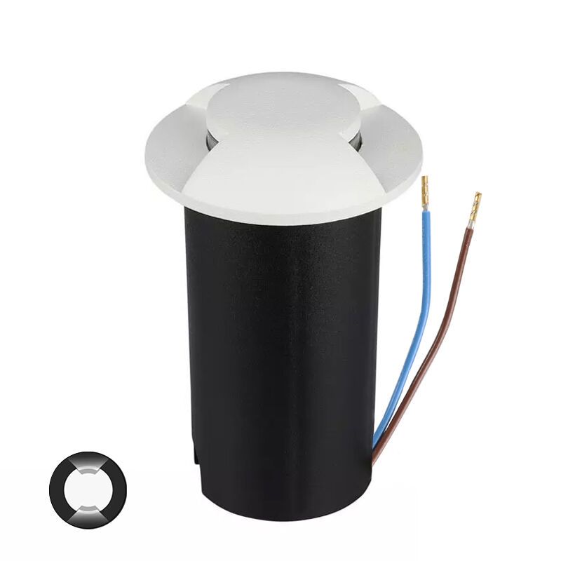 Moderne Bodeneinbaustrahler außen Weiß, Marcus, 1W, 6500K LED, IP67