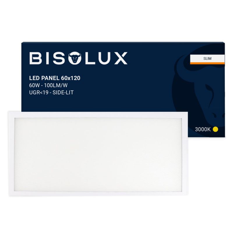 Bisolux LED Panel 120x60 - 60W - 3000K - UGR<19 - Side-lit
