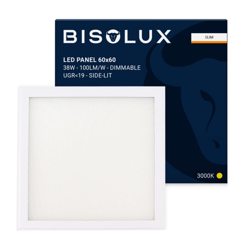 Bisolux LED Panel 60x60 - 38W - 3000K - Dimmbar - UGR<19 - Side-lit Bisolux LED Panel 60x60 - 38W - 3000K - Dimmbar - UGR<19 - Side-lit